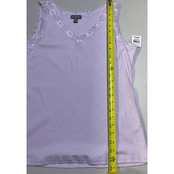 Style & Co. Womens Size Small Lavender Lace Trim Scallop Tank Top - Picture 5 of 10
